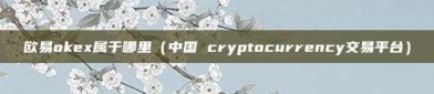 欧易okex属于哪里（中国 cryptocurrency交易平台）