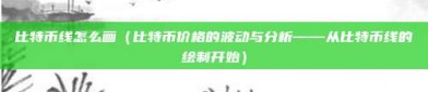 比特币线怎么画（比特币价格的波动与分析——从比特币线的绘制开始）