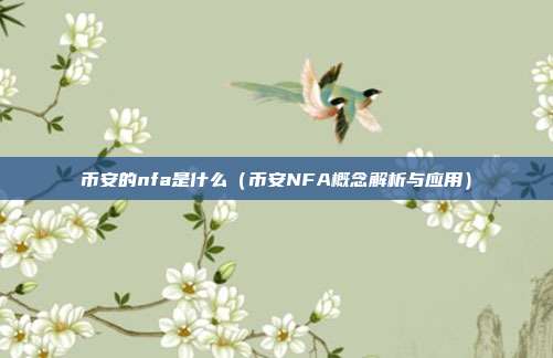 币安的nfa是什么（币安NFA概念解析与应用）