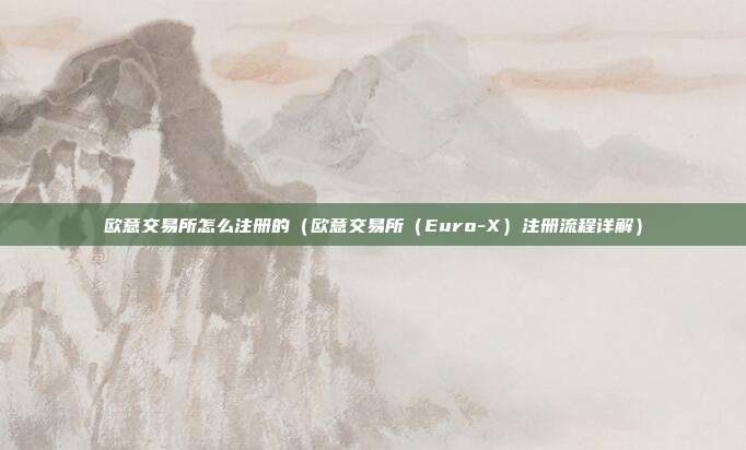 欧意交易所怎么注册的（欧意交易所（Euro-X）注册流程详解）