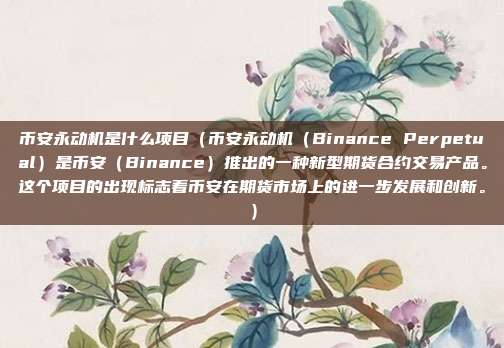 币安永动机是什么项目（币安永动机（Binance Perpetual）是币安（Binance）推出的一种新型期货合约交易产品。这个项目的出现标志着币安在期货市场上的进一步发展和创新。）