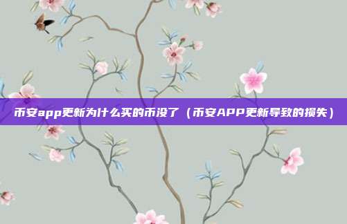 币安app更新为什么买的币没了（币安APP更新导致的损失）