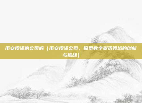 币安投资的公司吗（币安投资公司，探索数字货币领域的创新与挑战）