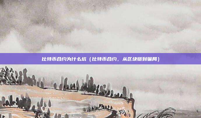 比特币合约为什么坑（比特币合约，从区块链到骗局）