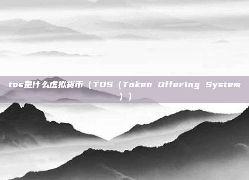 tos是什么虚拟货币（TOS（Token Offering System））