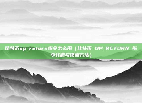 比特币op_return指令怎么用（比特币 OP_RETURN 指令详解与使用方法）