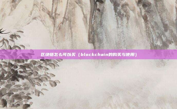 区块链怎么可以买（blockchain的购买与使用）