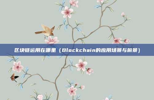 区块链运用在哪里（Blockchain的应用场景与前景）