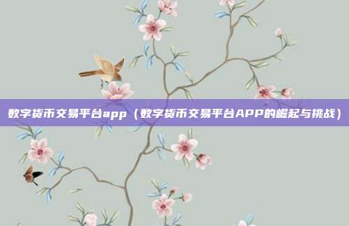 数字货币交易平台app（数字货币交易平台APP的崛起与挑战）