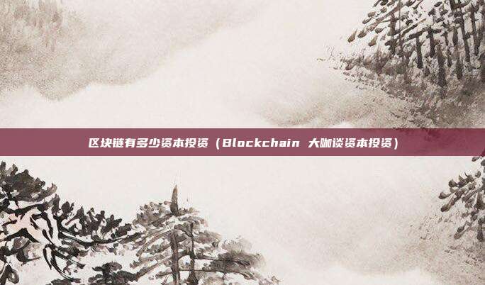 区块链有多少资本投资（Blockchain 大咖谈资本投资）