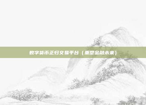 数字货币正归交易平台（重塑金融未来）