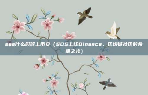 sos什么时候上币安（SOS上线Binance，区块链社区的希望之光）