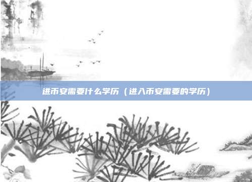 进币安需要什么学历（进入币安需要的学历）