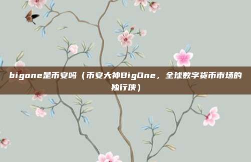 bigone是币安吗（币安大神BigOne，全球数字货币市场的独行侠）