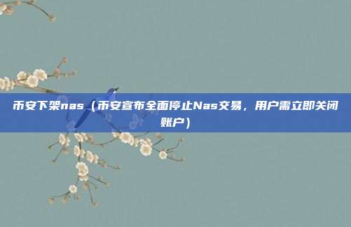 币安下架nas（币安宣布全面停止Nas交易，用户需立即关闭账户）