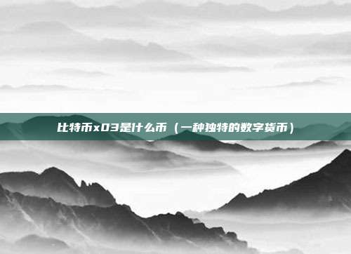 比特币x03是什么币（一种独特的数字货币）