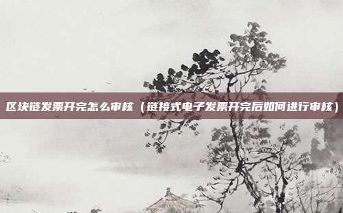 区块链发票开完怎么审核（链接式电子发票开完后如何进行审核）