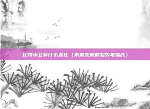 比特币会有什么变化（未来发展的趋势与挑战）