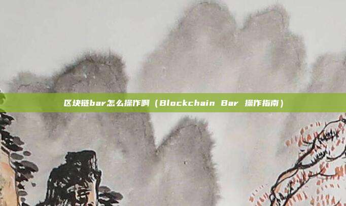 区块链bar怎么操作啊（Blockchain Bar 操作指南）