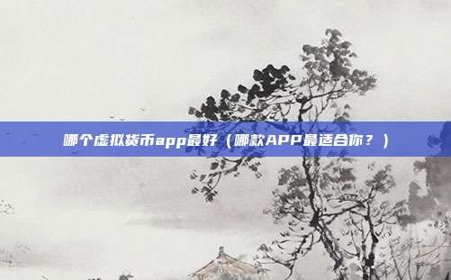 哪个虚拟货币app最好（哪款APP最适合你？）