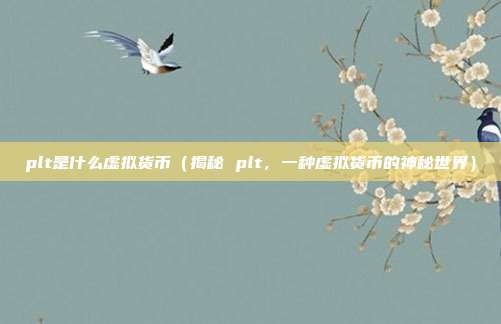 plt是什么虚拟货币（揭秘 plt，一种虚拟货币的神秘世界）