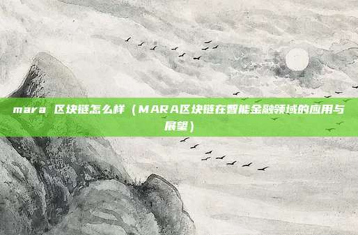 mara 区块链怎么样（MARA区块链在智能金融领域的应用与展望）