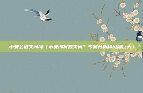 币安会被关闭吗（币安即将被关闭？专家分析称风险巨大）