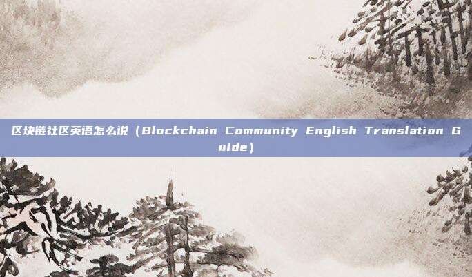 区块链社区英语怎么说（Blockchain Community English Translation Guide）