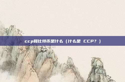 ccp和比特币是什么（什么是 CCP？）