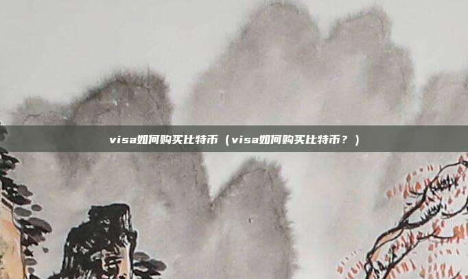 visa如何购买比特币（visa如何购买比特币？）