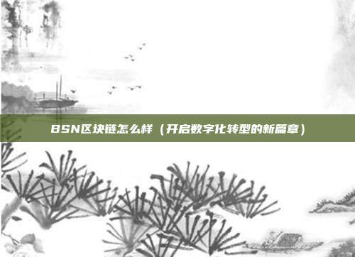 BSN区块链怎么样（开启数字化转型的新篇章）