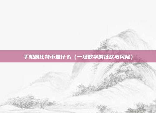 手机刷比特币是什么（一场数字的狂欢与风险）