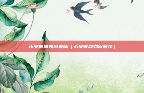 币安管网如何登陆（币安管网如何登录）