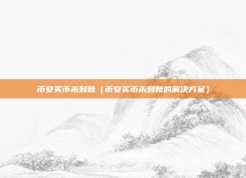 币安买币未到账（币安买币未到账的解决方案）