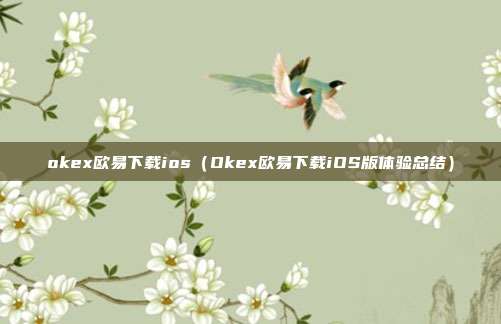 okex欧易下载ios（Okex欧易下载iOS版体验总结）