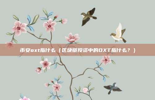 币安oxt指什么（区块链投资中的OXT指什么？）