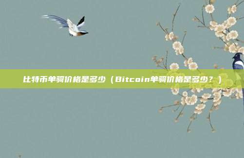 比特币单骑价格是多少（Bitcoin单骑价格是多少？）