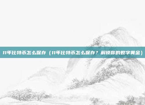 11年比特币怎么保存（11年比特币怎么保存？解锁你的数字黄金）