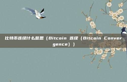 比特币连续什么意思（Bitcoin 连续（Bitcoin Convergence））