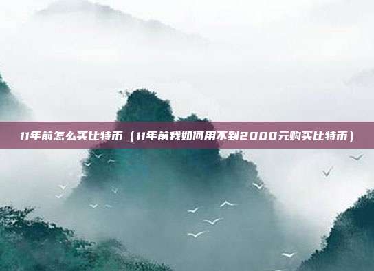 11年前怎么买比特币（11年前我如何用不到2000元购买比特币）