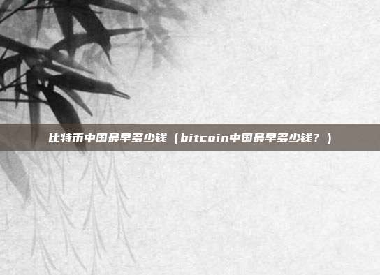 比特币中国最早多少钱（bitcoin中国最早多少钱？）