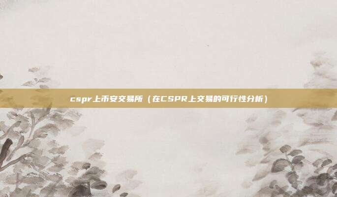 cspr上币安交易所（在CSPR上交易的可行性分析）