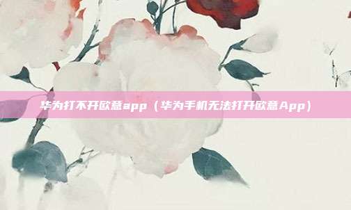 华为打不开欧意app（华为手机无法打开欧意App）