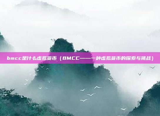 bmcc是什么虚拟货币（BMCC——一种虚拟货币的探索与挑战）