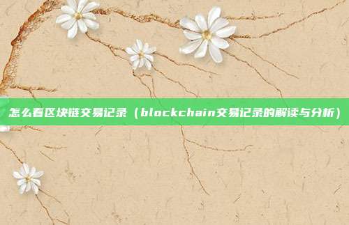 怎么看区块链交易记录（blockchain交易记录的解读与分析）