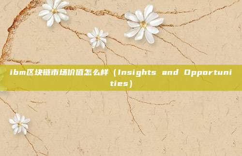 ibm区块链市场价值怎么样（Insights and Opportunities）