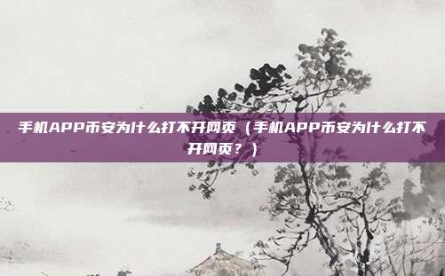 手机APP币安为什么打不开网页（手机APP币安为什么打不开网页？）