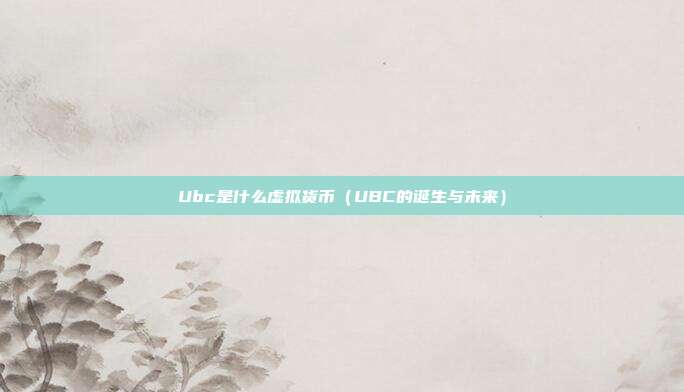 Ubc是什么虚拟货币（UBC的诞生与未来）