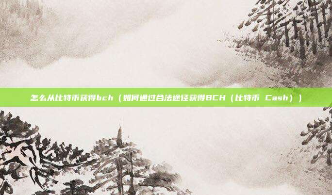 怎么从比特币获得bch（如何通过合法途径获得BCH（比特币 Cash））