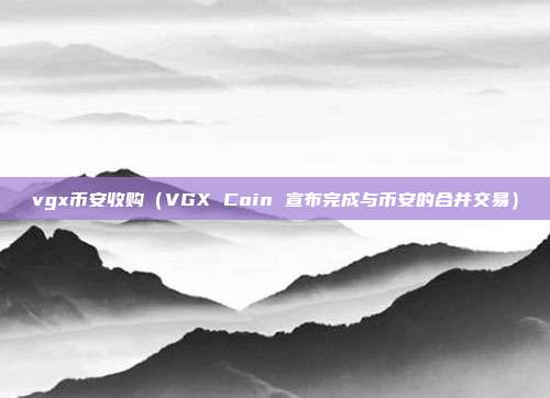 vgx币安收购（VGX Coin 宣布完成与币安的合并交易）